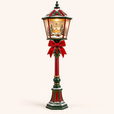 Farol Poste Navideño 1,5 m con Escena de Nieve y Luz LED