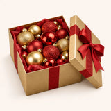 Set x24 Bolas Navideñas Rojo y Dorado