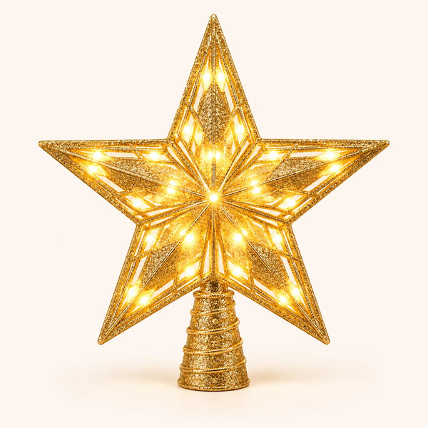 Estrella Punta de Árbol con Luz LED